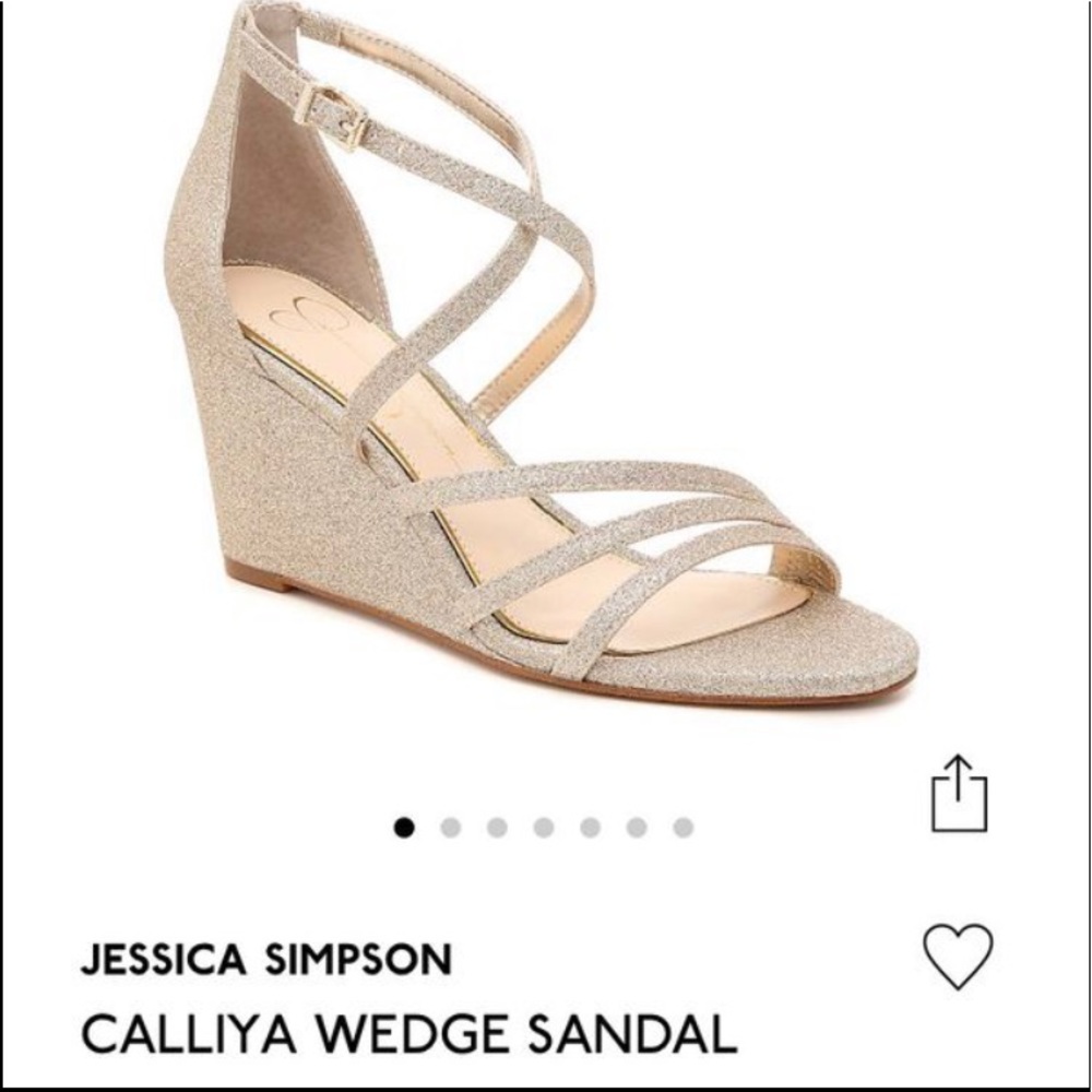 Jessica Simpson Calliya Wedge size 8 Gold Metallic
